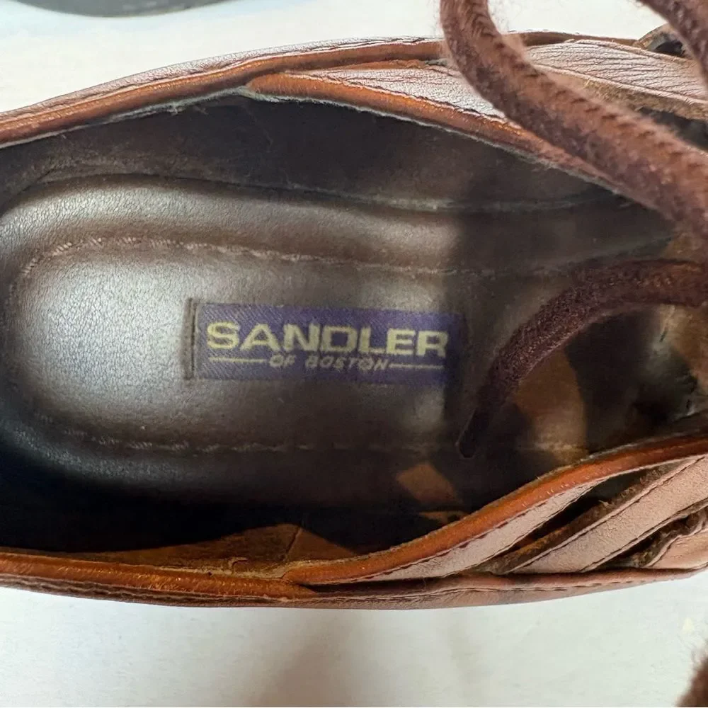 Sandler of Boston Women's Brown Leather Lace up Sandals Size 8M